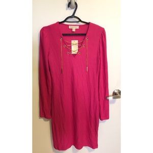Michael Kors Pink Sweater Dress Long Sleeves